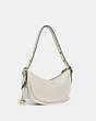 COACH®,LUNA SHOULDER BAG,Pebble Leather,Small,Brass/Chalk,Angle View