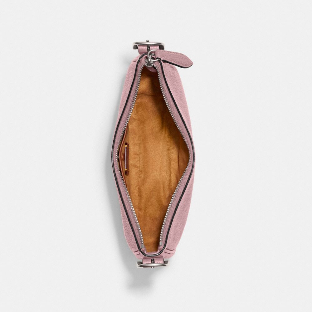 COACH®,Luna Shoulder Bag,Silk,Leather,Shoulder Bag,Logo,Metal,Adjustable,Gold Metal,Casual,Blush,Inside View,Top View