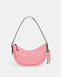 COACH®,LUNA SHOULDER BAG,Pebble Leather,Small,Silver/Flower Pink,Front View