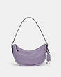 COACH®,LUNA SHOULDER BAG,Pebble Leather,Small,Silver/Light Violet,Front View