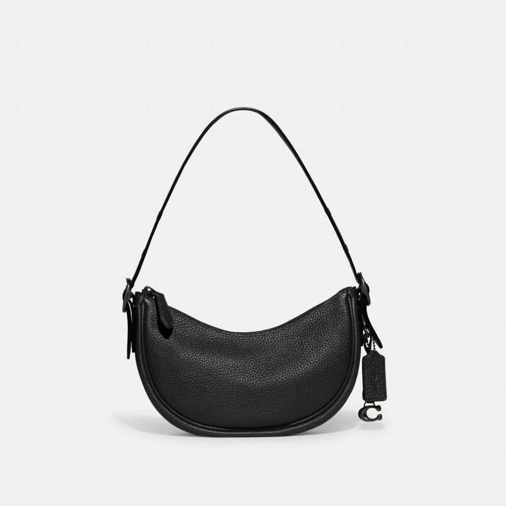 COACH®,LUNA SHOULDER BAG,Small,Pewter/Black,Front View
