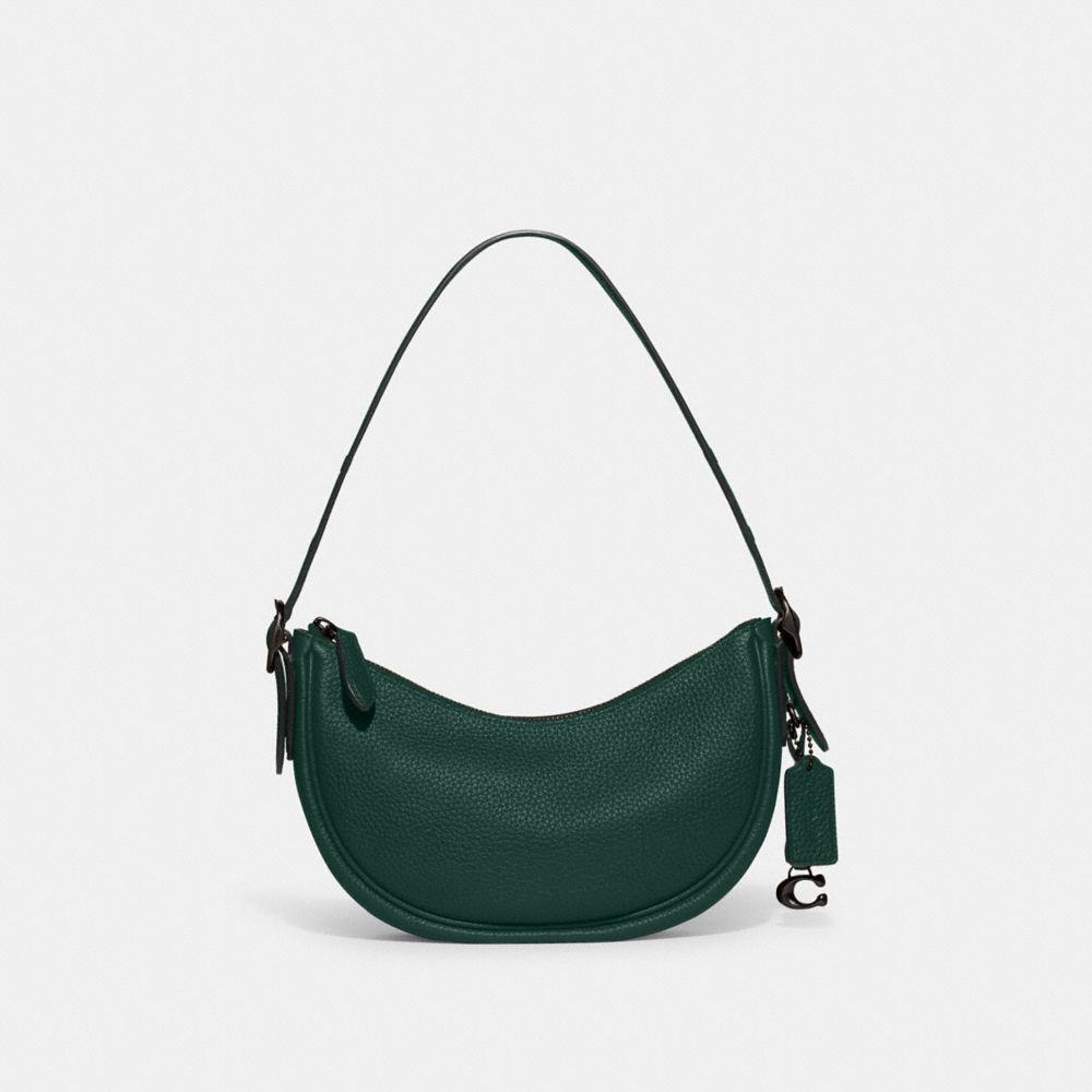 COACH Hobo Crossbody in Cross Grain Leather Green One Size