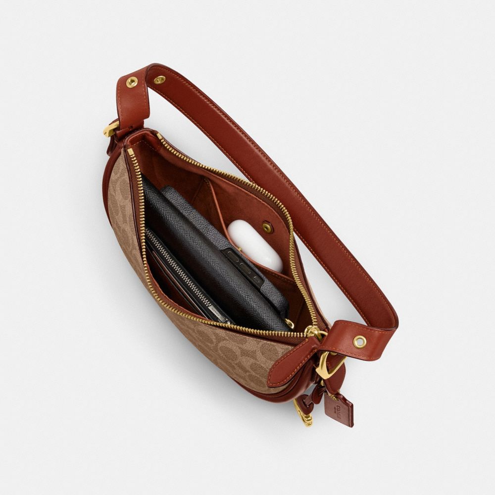 COACH®,Luna Shoulder Bag In Signature Canvas,,Inside View, Top View