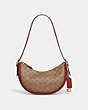 COACH®,LUNA SHOULDER BAG IN SIGNATURE CANVAS,Signature Coated Canvas,Small,Brass/Tan/Rust,Front View