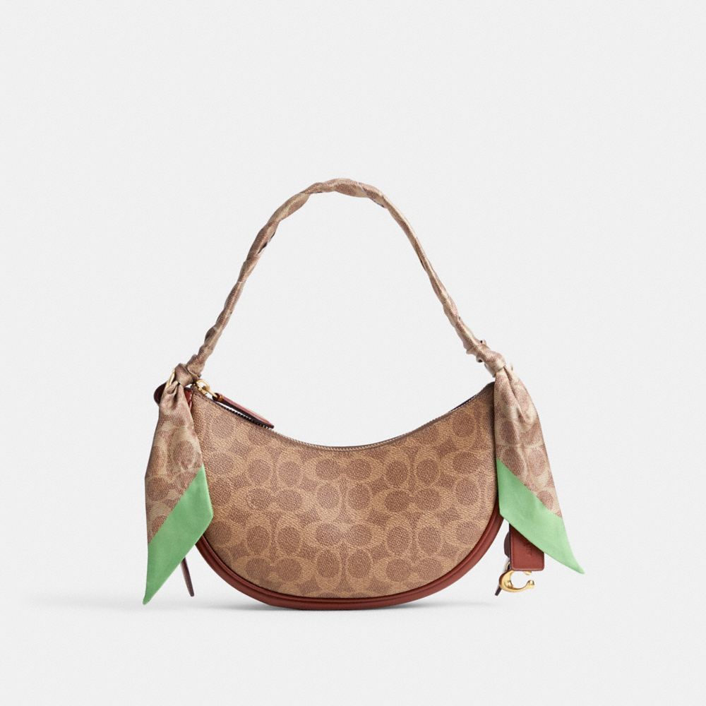 COACH Luna Shoulder Bag In Signature Canvas Floral Print Silk Scarf