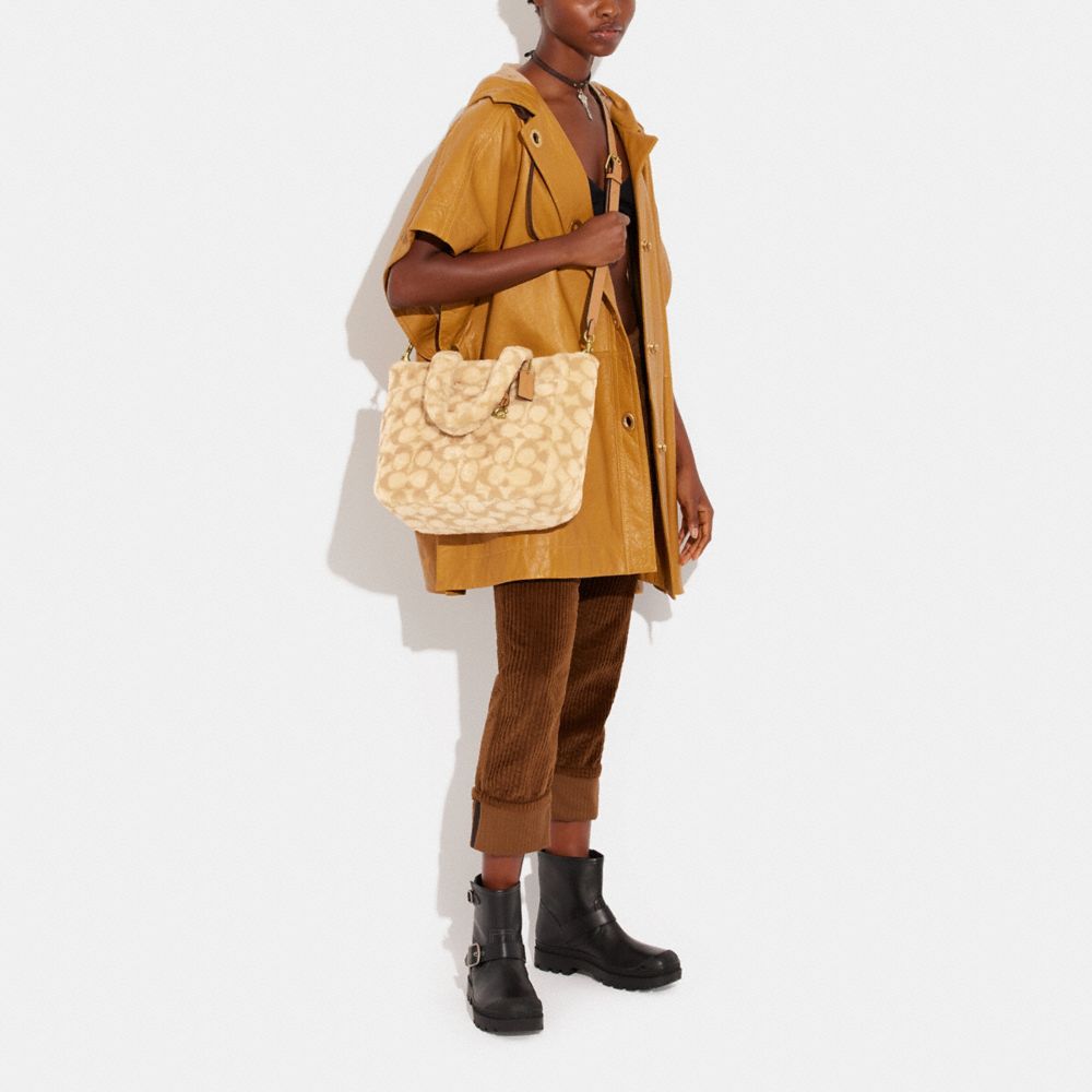 COACH®,Tote 28 In Signature Shearling,,Detail View
