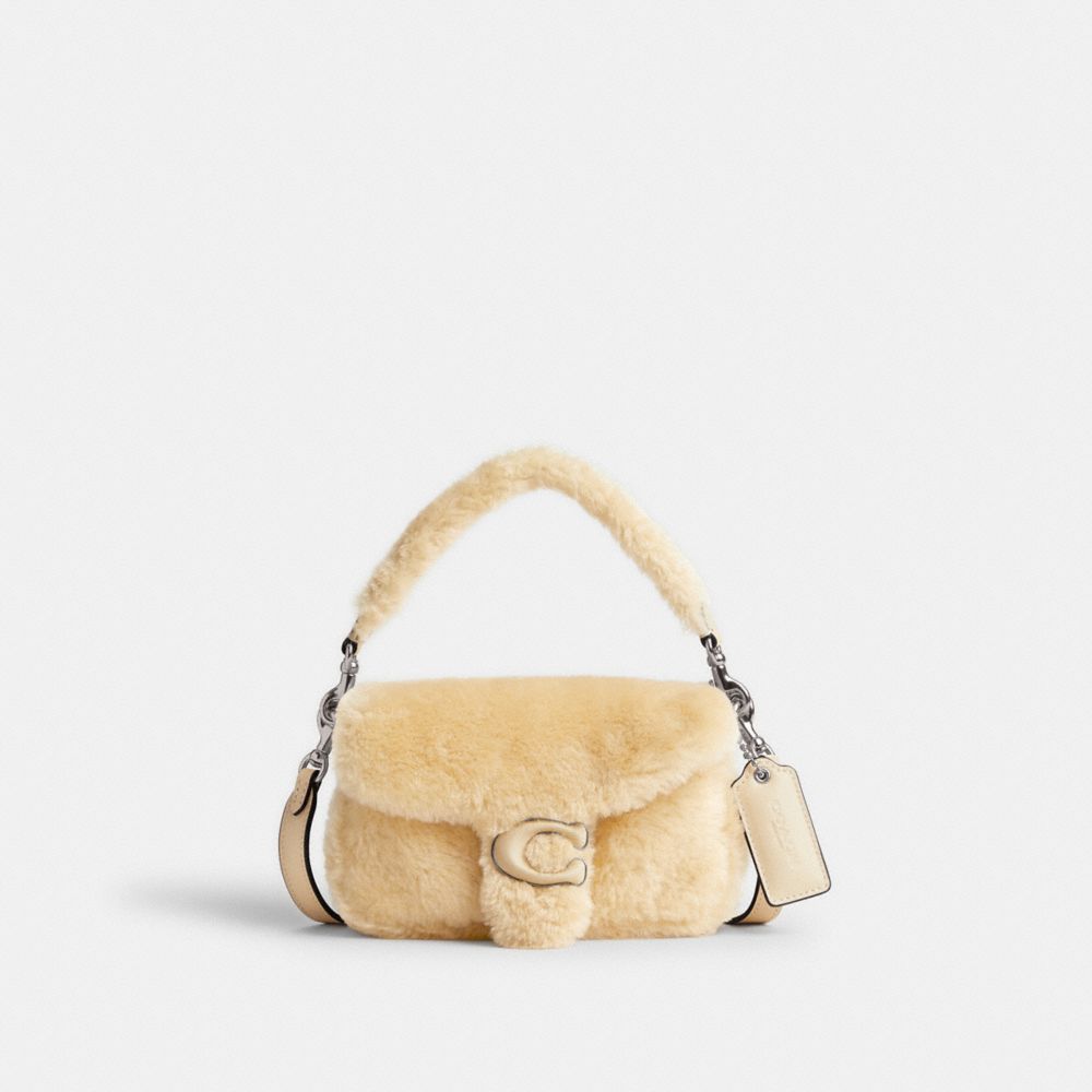 COACH®,Pillow Tabby Shoulder Bag 18 In Shearling,,Front View