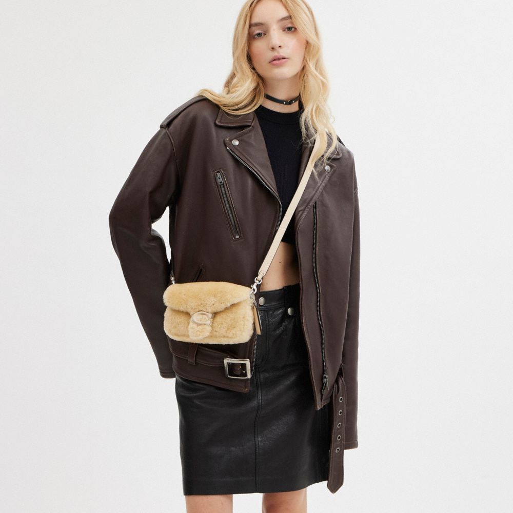 COACH®,Pillow Tabby Shoulder Bag 18 In Shearling,,Detail View