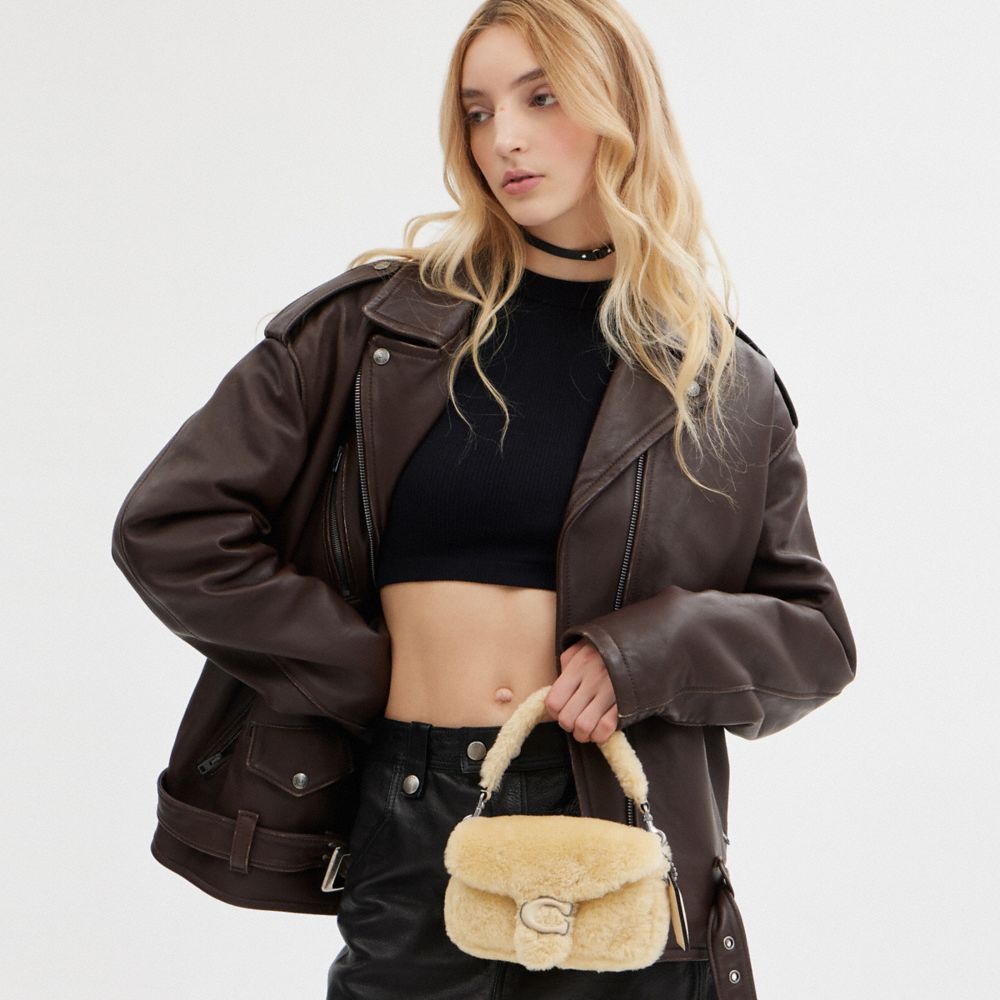 COACH®,Pillow Tabby Shoulder Bag 18 In Shearling,,Detail View