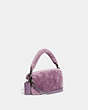 COACH®,PILLOW TABBY SHOULDER BAG 18 IN SHEARLING,Shearling,Mini,Pewter/Dusty Purple,Angle View