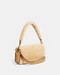 COACH®,PILLOW TABBY SHOULDER BAG 26 IN SHEARLING,Shearling,Small,Brass/Warm Neutral,Angle View