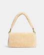 COACH®,PILLOW TABBY SHOULDER BAG 26 IN SHEARLING,Shearling,Small,Brass/Warm Neutral,Back View