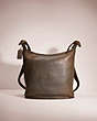 COACH®,VINTAGE SHOULDER SAC,Smooth Leather,Large,Gray,Front View