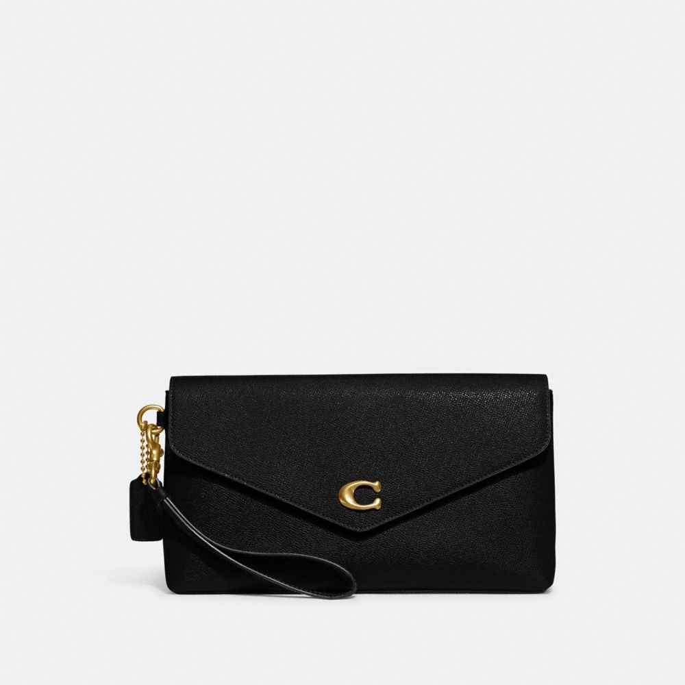 COACH®,WYN CLUTCH,Small,Brass/Black,Front View image number 0