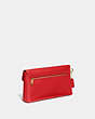COACH®,WYN CLUTCH,Leather,Small,Brass/Sport Red,Angle View