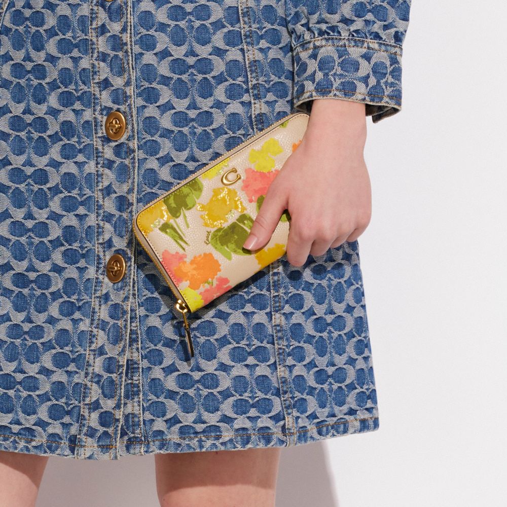 COACH®,Accordion Zip Wallet With Floral Print,,Detail View