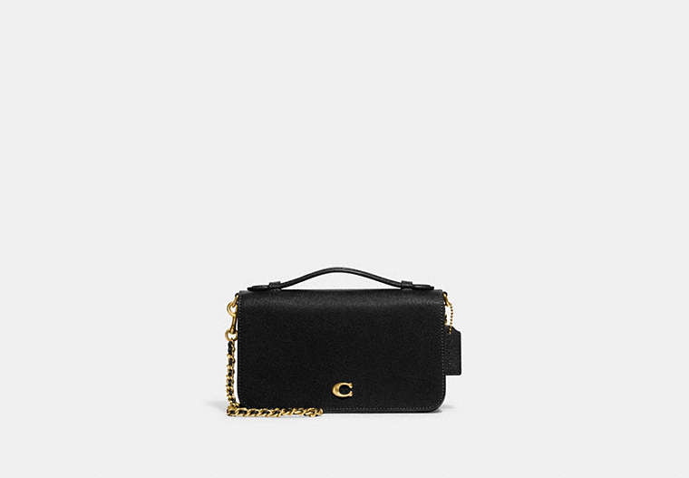 COACH®,BEA CROSSBODY BAG,Crossgrain Leather,Mini,Brass/Black,Front View image number 0