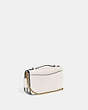 COACH®,BEA CROSSBODY BAG,Crossgrain Leather,Mini,Brass/Chalk,Angle View