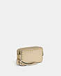 COACH®,KIRA CROSSBODY WITH RIVETS,Calf Leather,Mini,Brass/Ivory,Angle View
