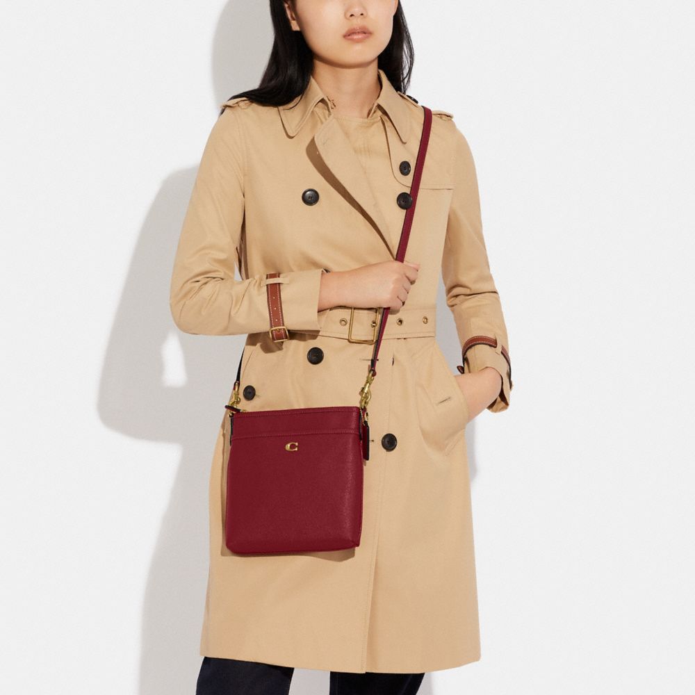 COACH®,Kitt Messenger Crossbody Bag,Leather,Crossbody,Logo,Metal,Pen Holder,Casual,,Detail View