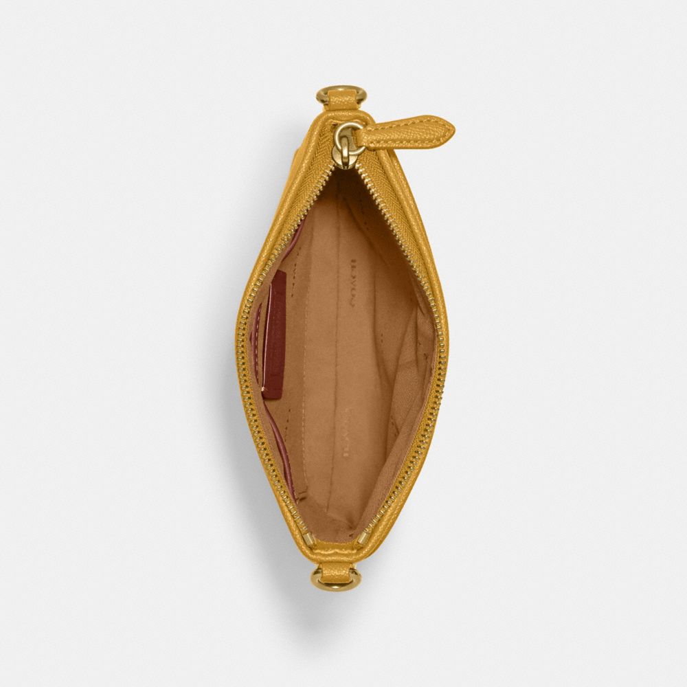 COACH®,Kitt Messenger Crossbody Bag,Leather,Crossbody,Logo,Metal,Pen Holder,Casual,Mustard,Inside View,Top View