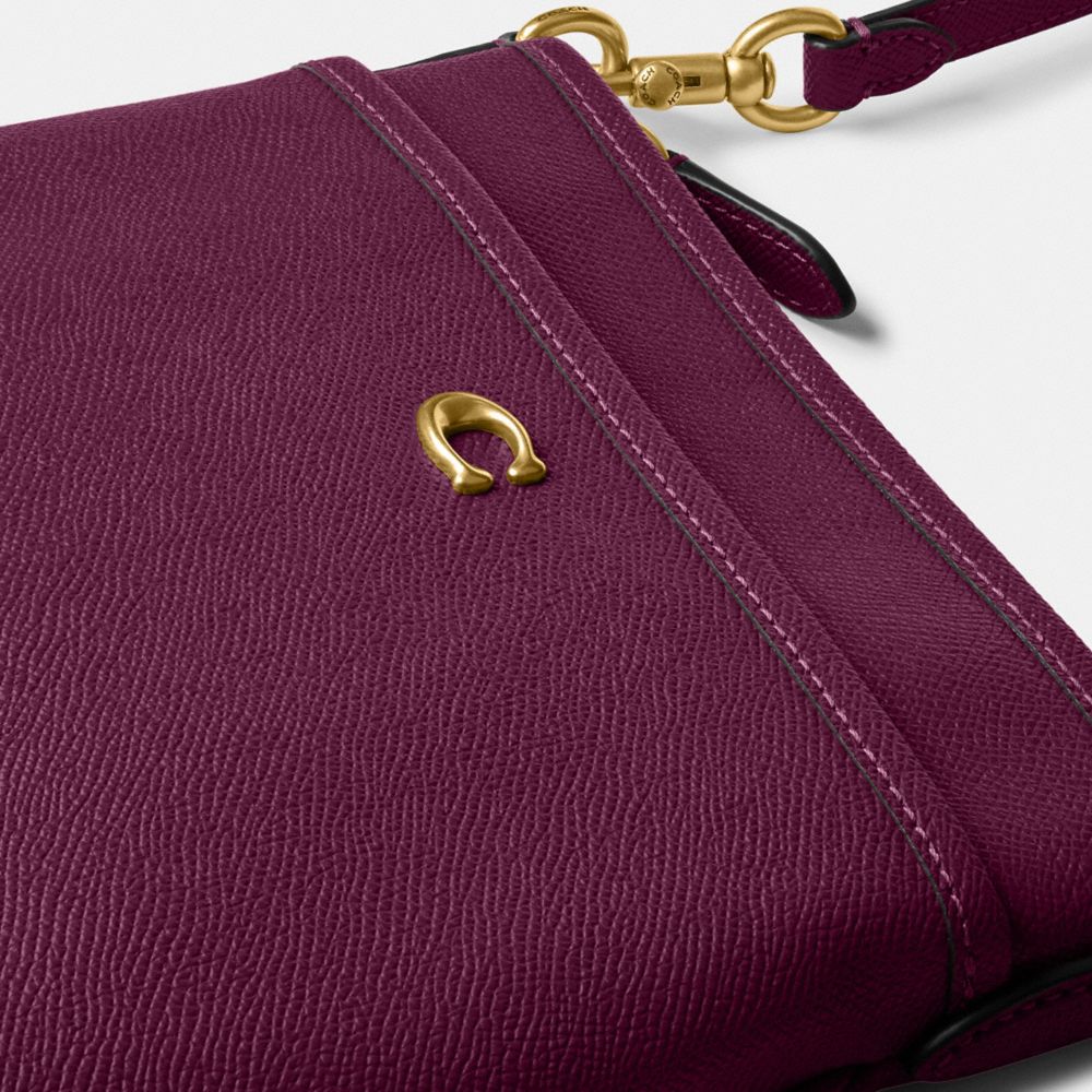 COACH®,Kitt Messenger Crossbody Bag,Leather,Crossbody,Metal,Logo,Scratch Resistant,Casual,Purple,Closer View