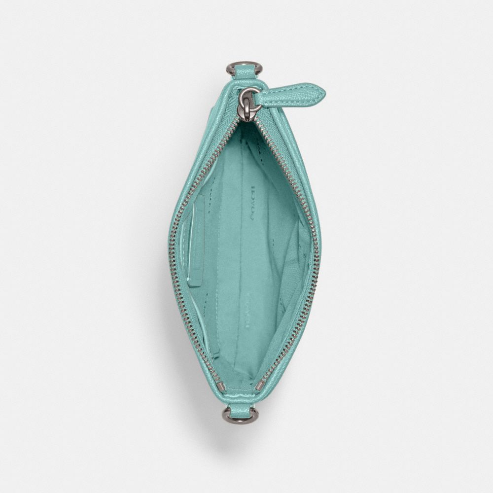 COACH®,Kitt Messenger Crossbody Bag,Leather,Crossbody,Logo,Metal,Pen Holder,Casual,Turquoise,Inside View,Top View
