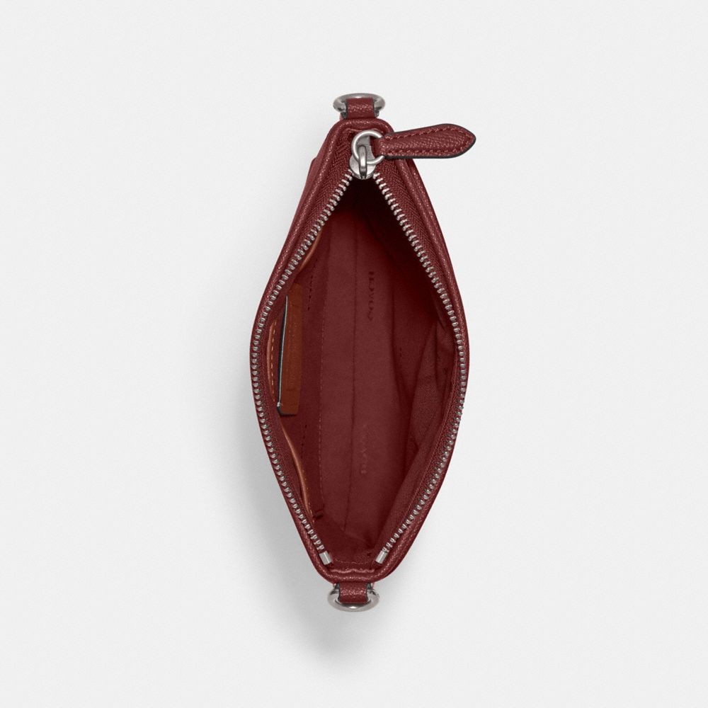 COACH®,Kitt Messenger Crossbody Bag,Leather,Crossbody,Metal,Logo,Scratch Resistant,Casual,Maroon,Inside View,Top View