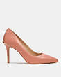 COACH®,WILEY PUMP,Leather,Light Coral,Angle View