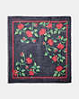 COACH®,SIGNATURE FAIRYTALE ROSE PRINT OVERSIZED SQUARE SCARF,wool,Graphite/Red,Front View