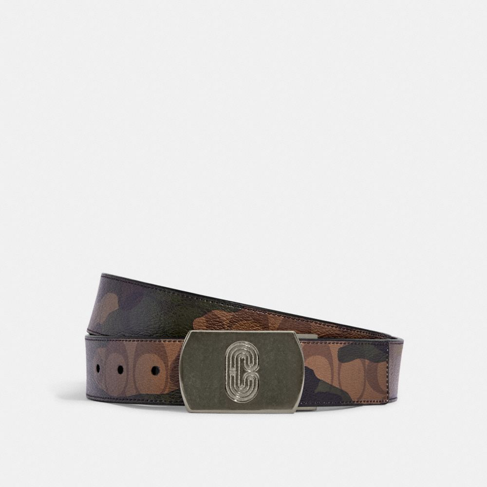 Ceinture réversible sur mesure à boucle plaque avec imprimé camouflage, 38 mm