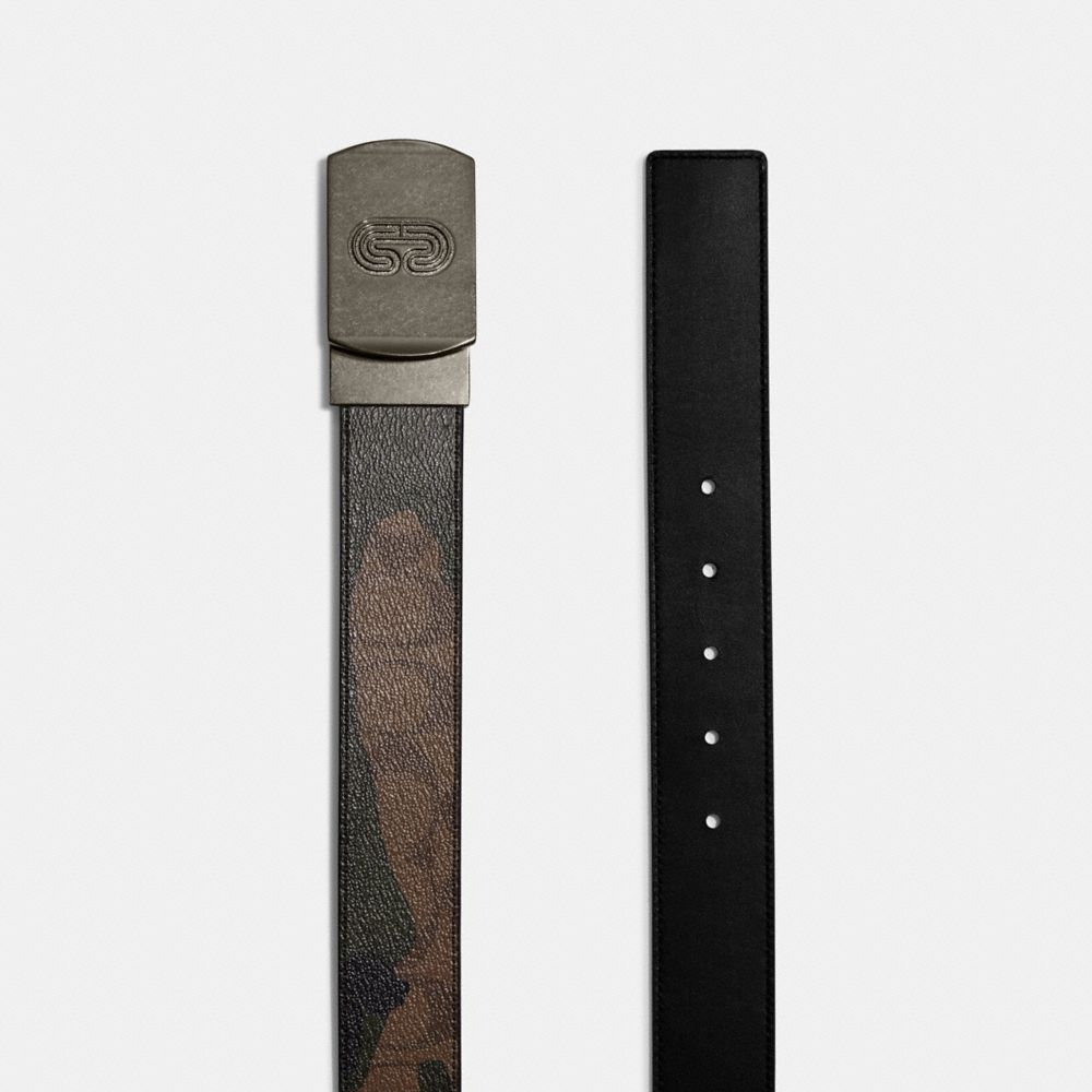 Plaque Buckle Cut To Size Reversible Belt With Camo Print, 38 Mm