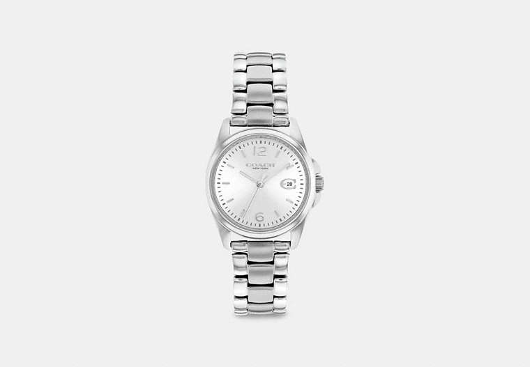COACH®,GREYSON WATCH, 28MM,Stainless Steel,Stainless Steel,Front View