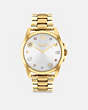 COACH®,GREYSON WATCH, 36MM,Gold/White,Front View