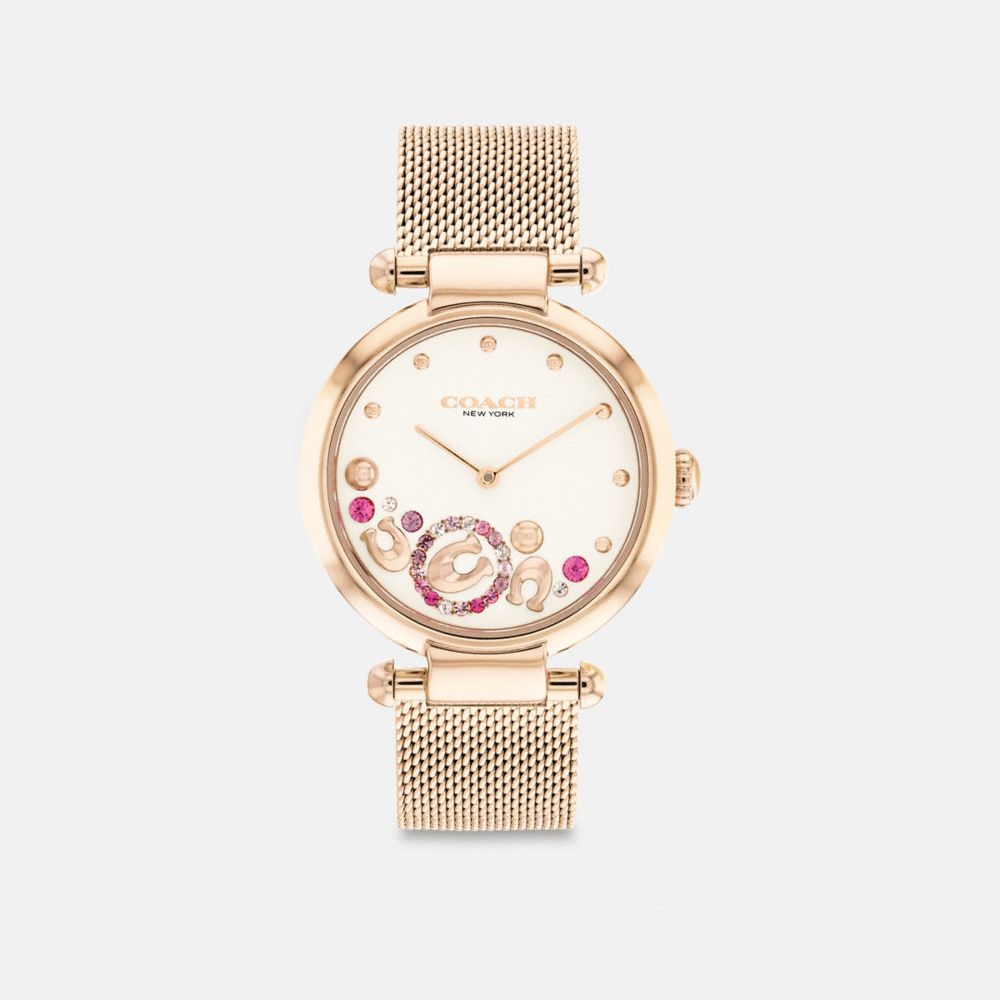 COACH®,CARY WATCH, 34MM,Rose Gold,Front View