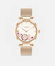 COACH®,CARY WATCH, 34MM,Rose Gold,Front View