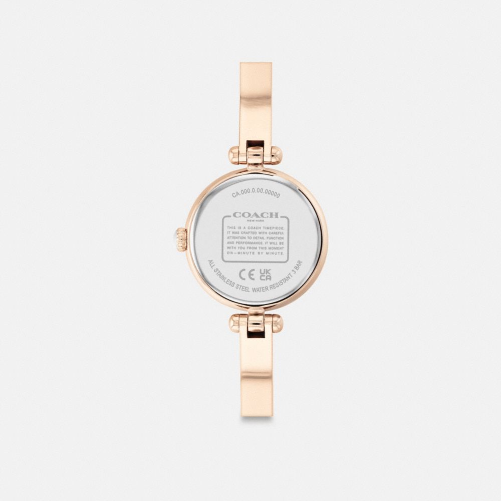 COACH®,CARY WATCH, 26MM,Carnation Gold,Back View