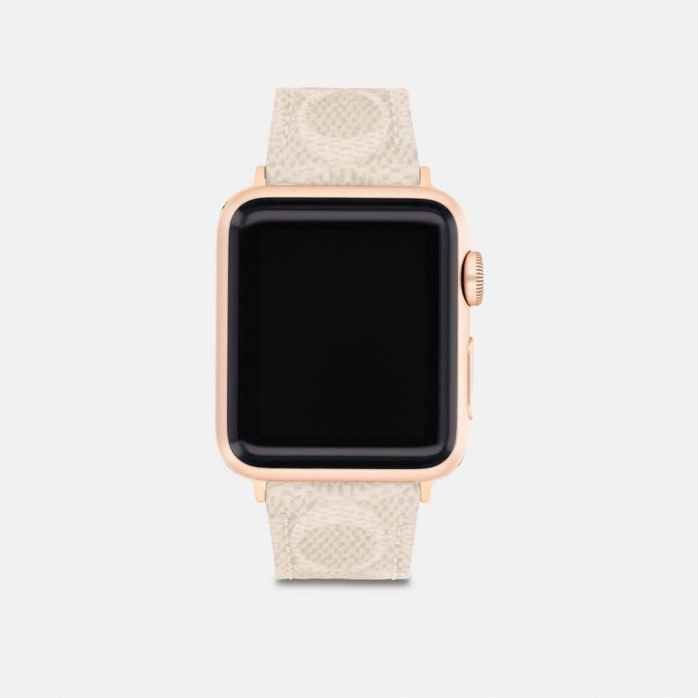 COACH®,APPLE WATCH® STRAP, 38MM AND 40MM,Signature Canvas,Sand,Front View