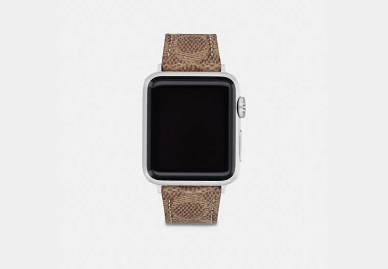 COACH®,APPLE WATCH® STRAP, 38MM AND 40MM,Stainless Steel,Tan,Front View