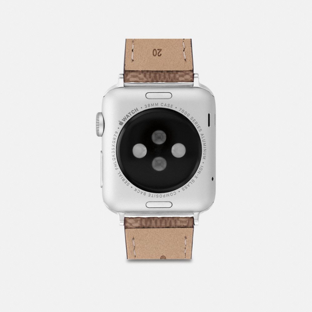 COACH®,APPLE WATCH® STRAP, 38MM AND 40MM,Stainless Steel,Tan,Back View