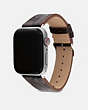 COACH®,APPLE WATCH® STRAP, 42MM AND 44MM,Signature Canvas,Mahogany Brown,Angle View