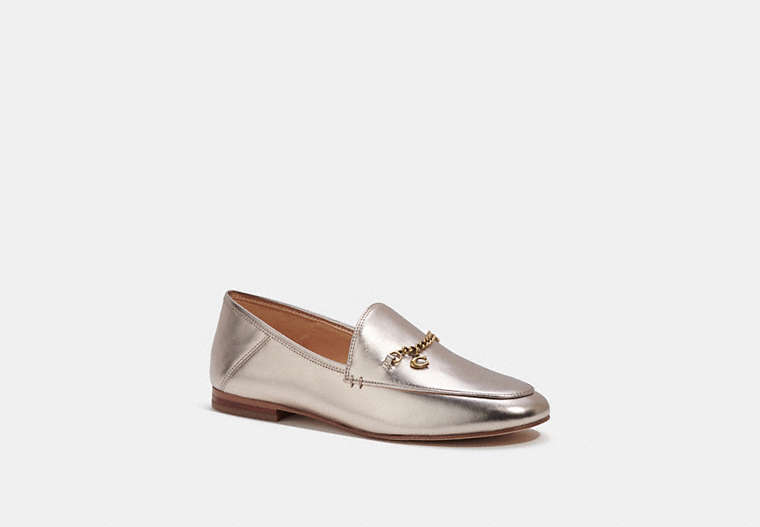 COACH®,HANNA LOAFER,Leather,Champagne,Front View