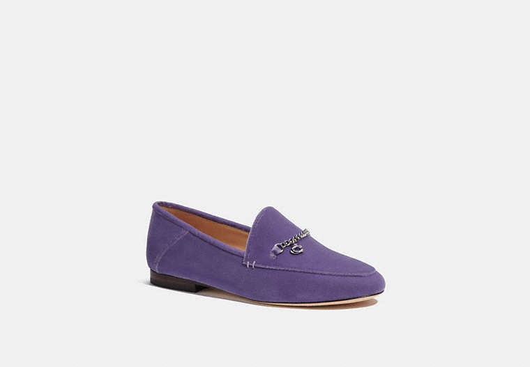 COACH®,HANNA LOAFER,Leather,Washed Plum,Front View