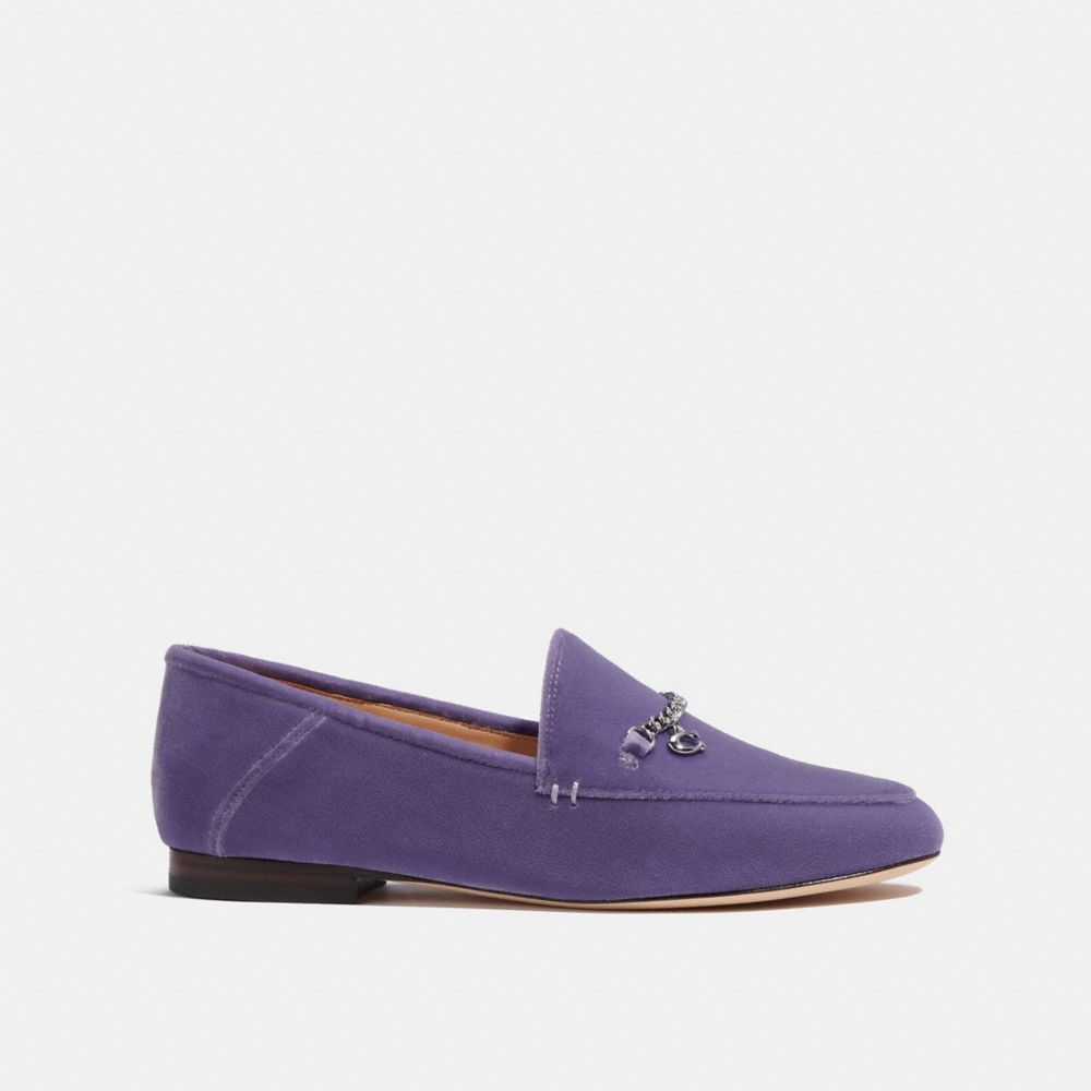 COACH®,HANNA LOAFER,Washed Plum,Angle View