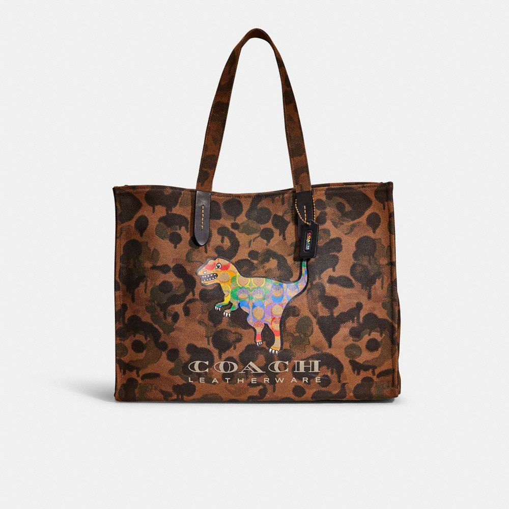 Restored Tote 42 With Rainbow Signature Rexy COACH