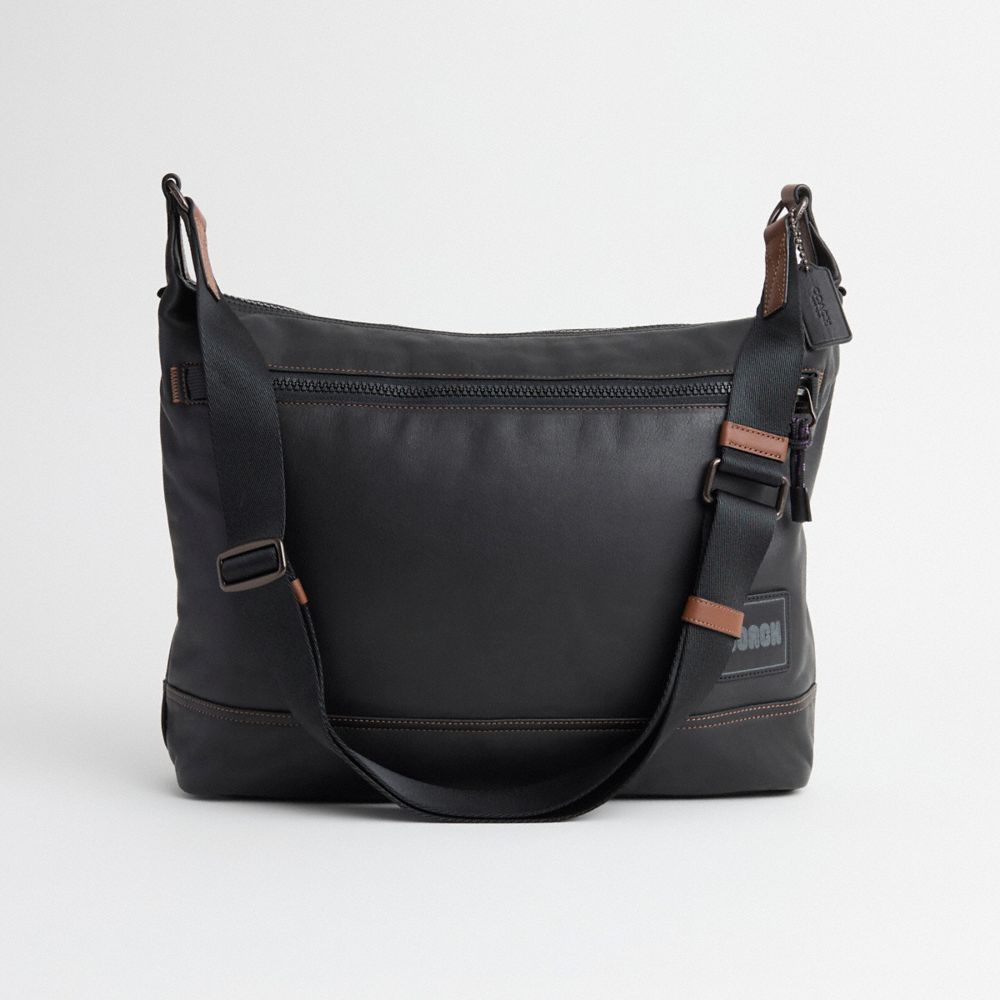Coach Restored Pacer Messenger In Black Copper/black
