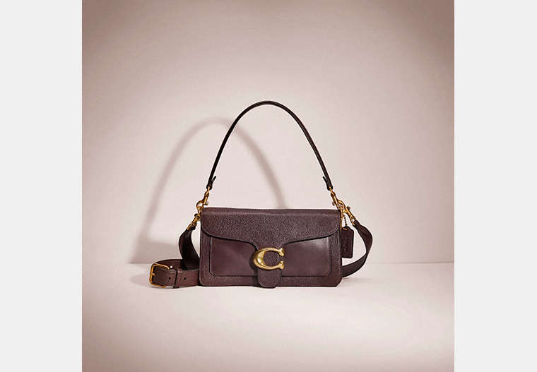 COACH®,RESTORED TABBY SHOULDER BAG 26,Smooth Leather,Medium,Brass/Oxblood,Front View