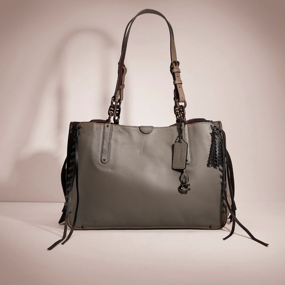 COACH®,RESTORED DREAMER TOTE 36,Smooth Leather,X-Large,Pewter/Heather Grey,Front View