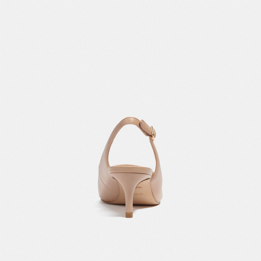 COACH®,Jillian Slingback,Rubber,Lining Leather,Leather,Pumps,Metal,Work,Beige,Alternate View