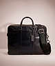 COACH®,RESTORED METROPOLITAN DOUBLE ZIP BUSINESS CASE,Smooth Leather,Large,Gunmetal/Black,Front View